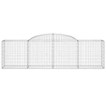 Schanskorven 7 st gewelfd 300x50x80/100 cm gegalvaniseerd ijzer 7 300 x 50 x 80/100 cm