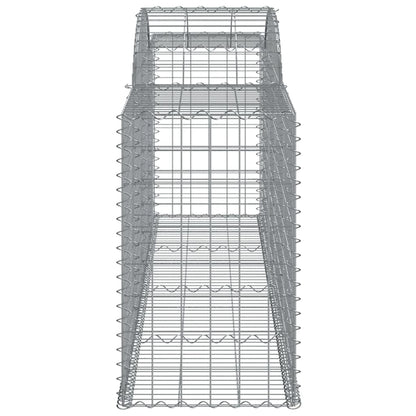 Schanskorven 8 st gewelfd 300x50x80/100 cm gegalvaniseerd ijzer 8 300 x 50 x 80/100 cm