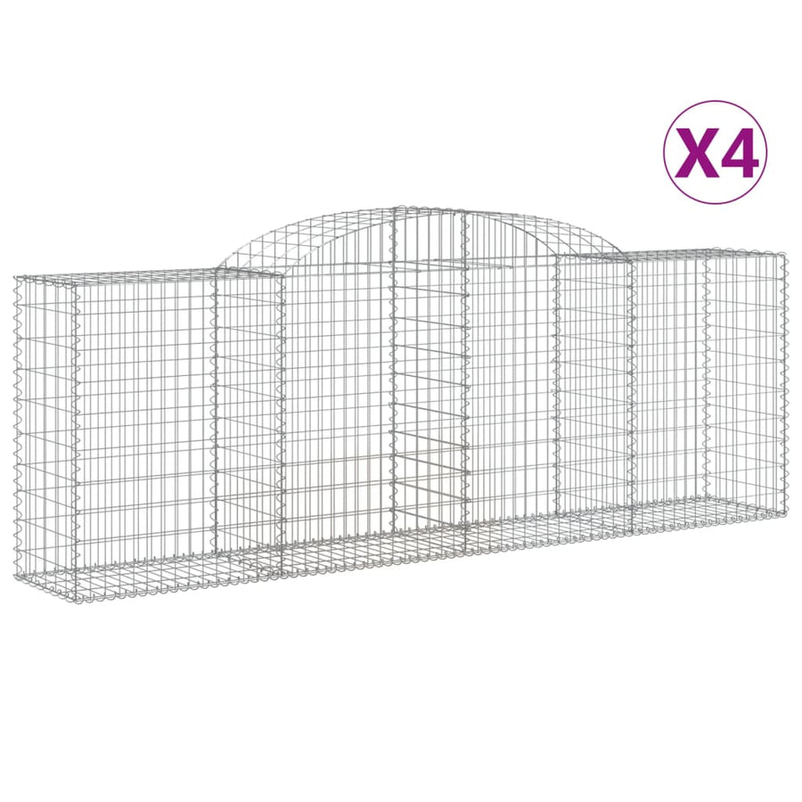 Schanskorven 4 st gewelfd 300x50x100/120 cm ijzer 4 300 x 50 x 100/120 cm