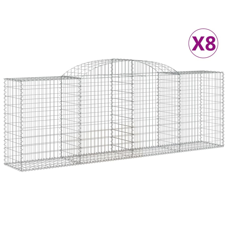 Schanskorven 8 st gewelfd 300x50x100/120 cm ijzer 8 300 x 50 x 100/120 cm