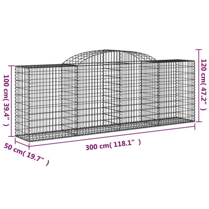 Schanskorven 17 st gewelfd 300x50x100/120 cm ijzer 17 300 x 50 x 100/120 cm