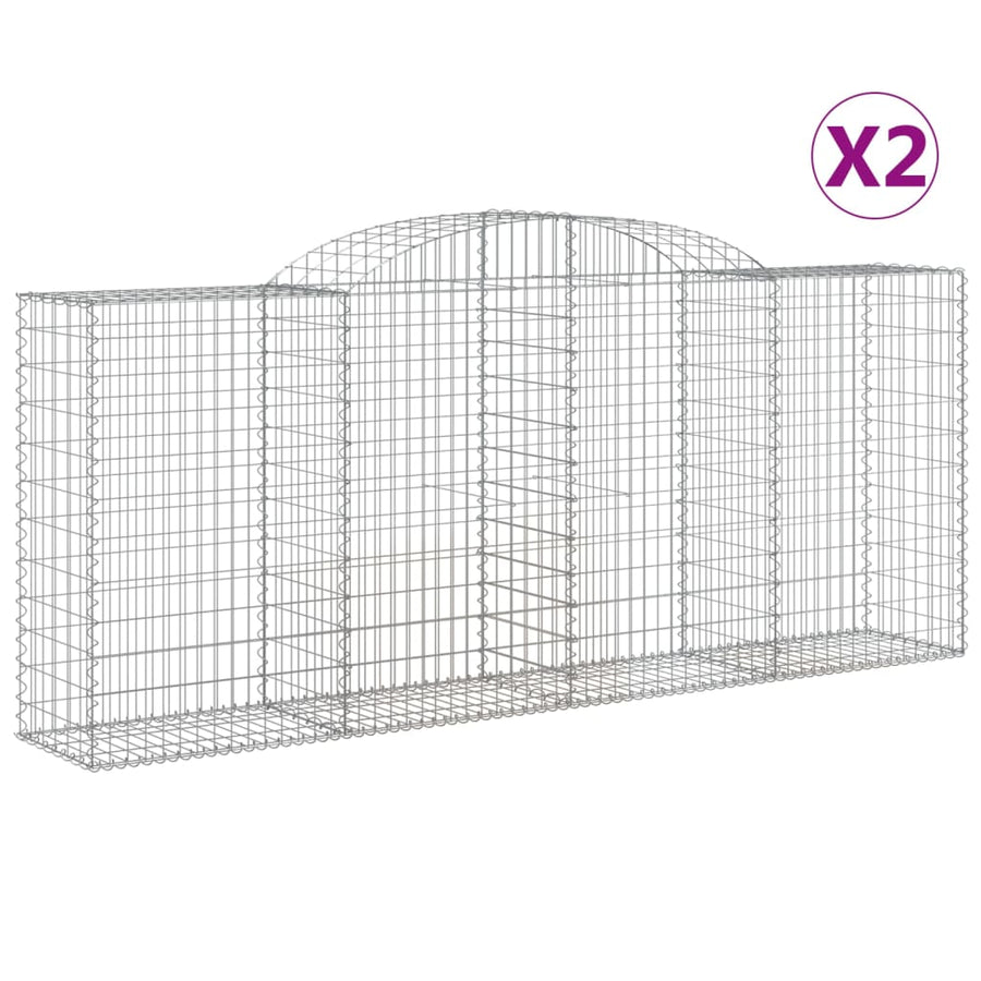 Schanskorven 2 st gewelfd 300x50x120/140 cm ijzer 2 300 x 50 x 120/140 cm