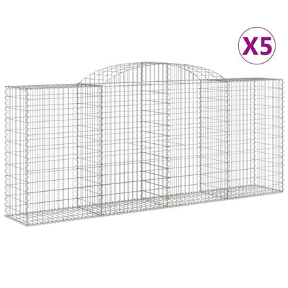 Schanskorven 5 st gewelfd 300x50x120/140 cm ijzer 5 300 x 50 x 120/140 cm
