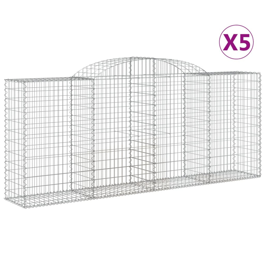 Schanskorven 5 st gewelfd 300x50x120/140 cm ijzer 5 300 x 50 x 120/140 cm