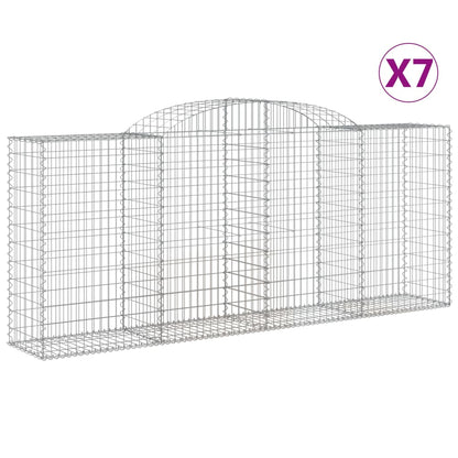 Schanskorven 7 st gewelfd 300x50x120/140 cm ijzer 7 300 x 50 x 120/140 cm