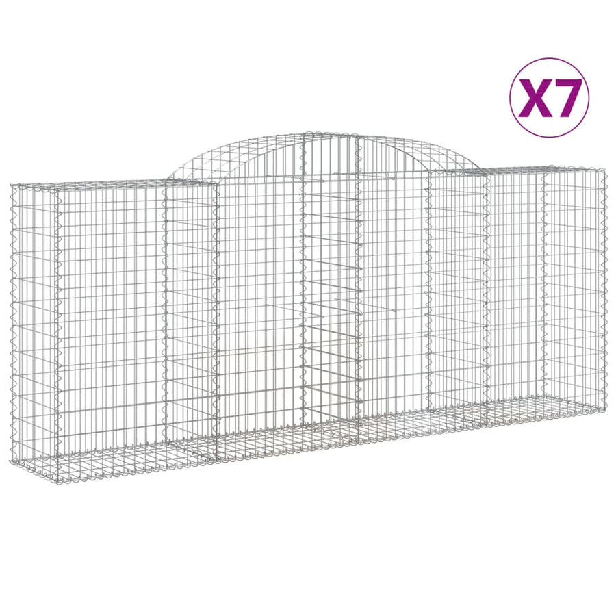 Schanskorven 7 st gewelfd 300x50x120/140 cm ijzer 7 300 x 50 x 120/140 cm