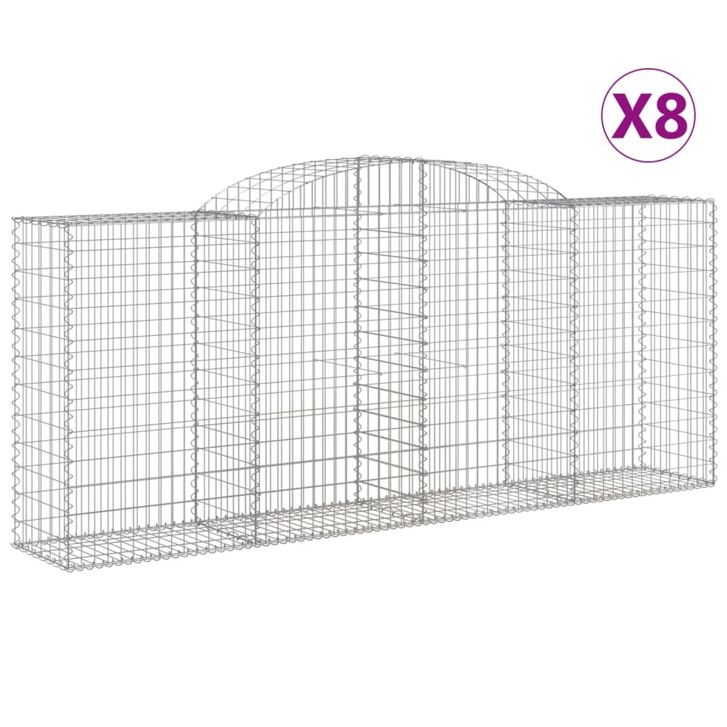 Schanskorven 8 st gewelfd 300x50x120/140 cm ijzer 8 300 x 50 x 120/140 cm