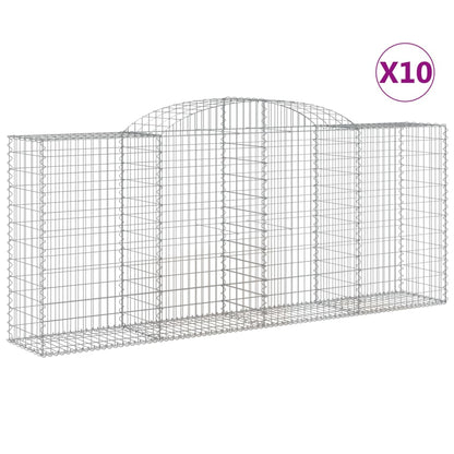 Schanskorven 10 st gewelfd 300x50x120/140 cm ijzer 10 300 x 50 x 120/140 cm