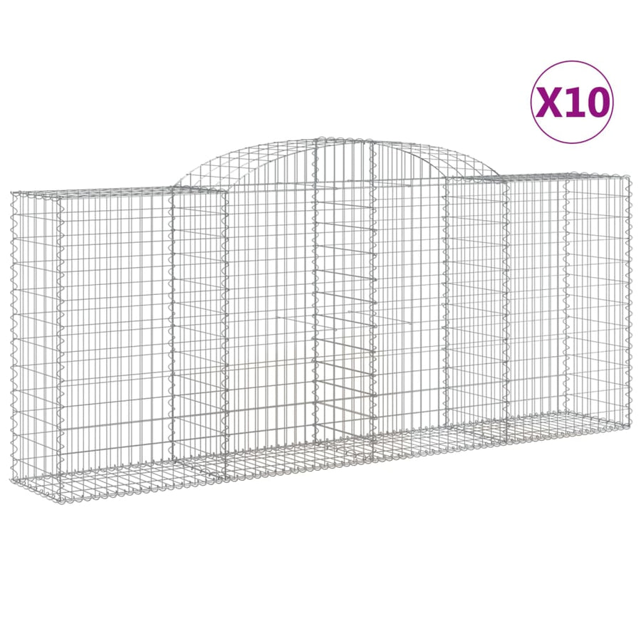 Schanskorven 10 st gewelfd 300x50x120/140 cm ijzer 10 300 x 50 x 120/140 cm
