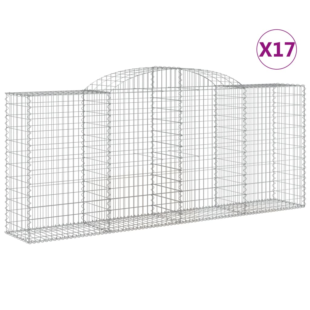 Schanskorven 17 st gewelfd 300x50x120/140 cm ijzer 17 300 x 50 x 120/140 cm