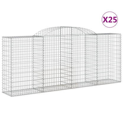 Schanskorven 25 st gewelfd 300x50x120/140 cm ijzer 25 300 x 50 x 120/140 cm
