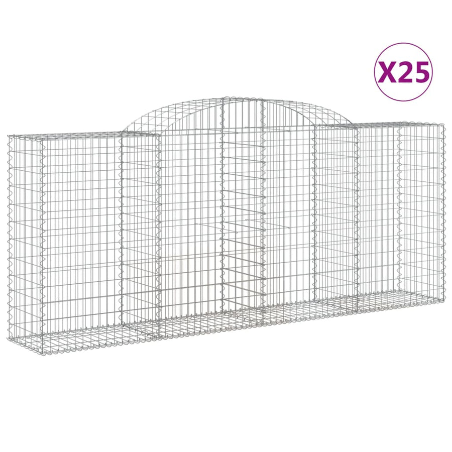 Schanskorven 25 st gewelfd 300x50x120/140 cm ijzer 25 300 x 50 x 120/140 cm