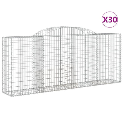 Schanskorven 30 st gewelfd 300x50x120/140 cm ijzer 30 300 x 50 x 120/140 cm