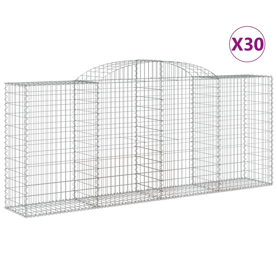 Schanskorven 30 st gewelfd 300x50x120/140 cm ijzer 30 300 x 50 x 120/140 cm