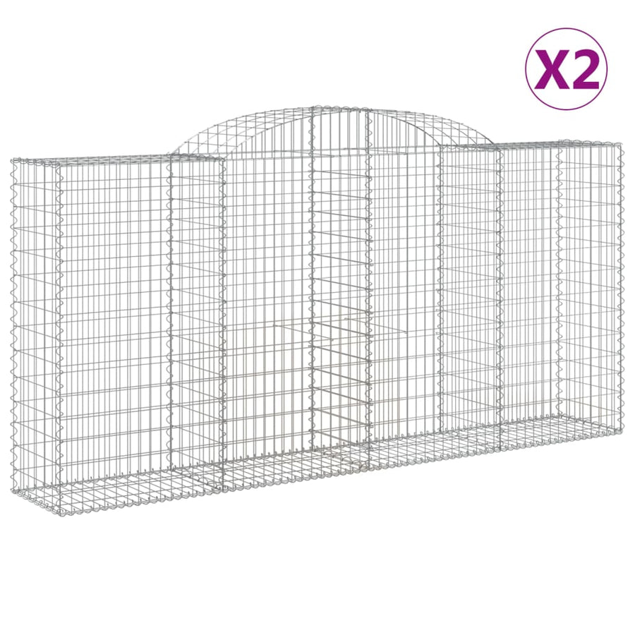 Schanskorven 2 st gewelfd 300x50x140/160 cm ijzer 2 300 x 50 x 140/160 cm