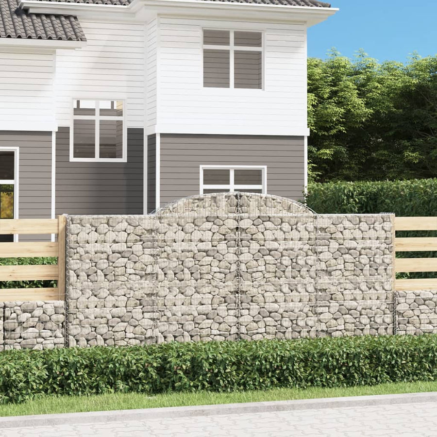 Schanskorven 2 st gewelfd 300x50x140/160 cm ijzer 2 300 x 50 x 140/160 cm