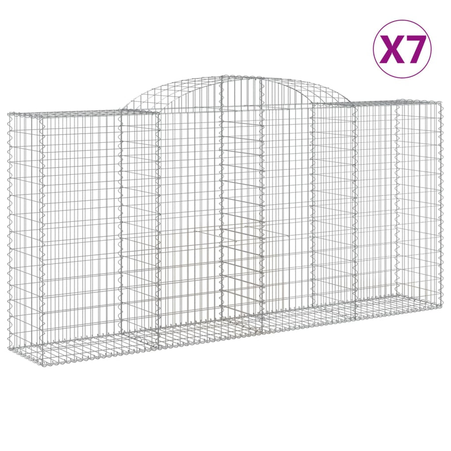 Schanskorven 7 st gewelfd 300x50x140/160 cm ijzer 7 300 x 50 x 140/160 cm