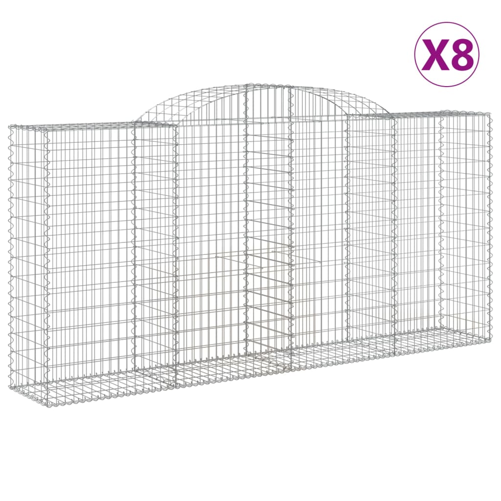 Schanskorven 8 st gewelfd 300x50x140/160 cm ijzer 8 300 x 50 x 140/160 cm