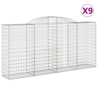 Schanskorven 9 st gewelfd 300x50x140/160 cm ijzer 9 300 x 50 x 140/160 cm