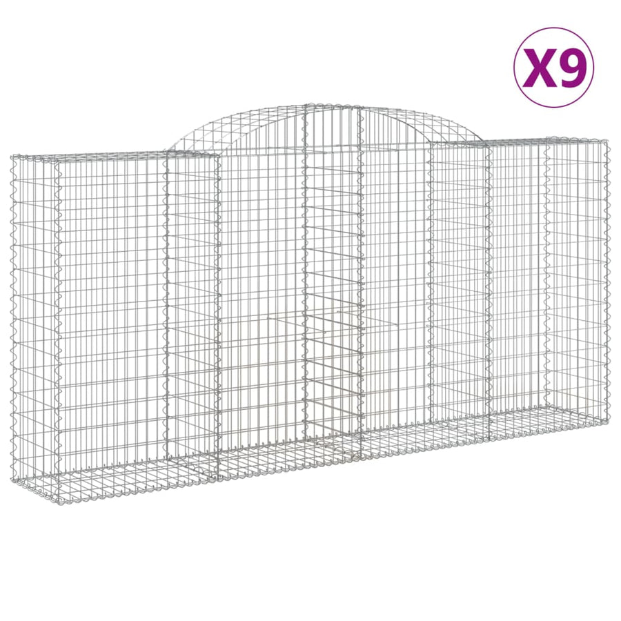 Schanskorven 9 st gewelfd 300x50x140/160 cm ijzer 9 300 x 50 x 140/160 cm