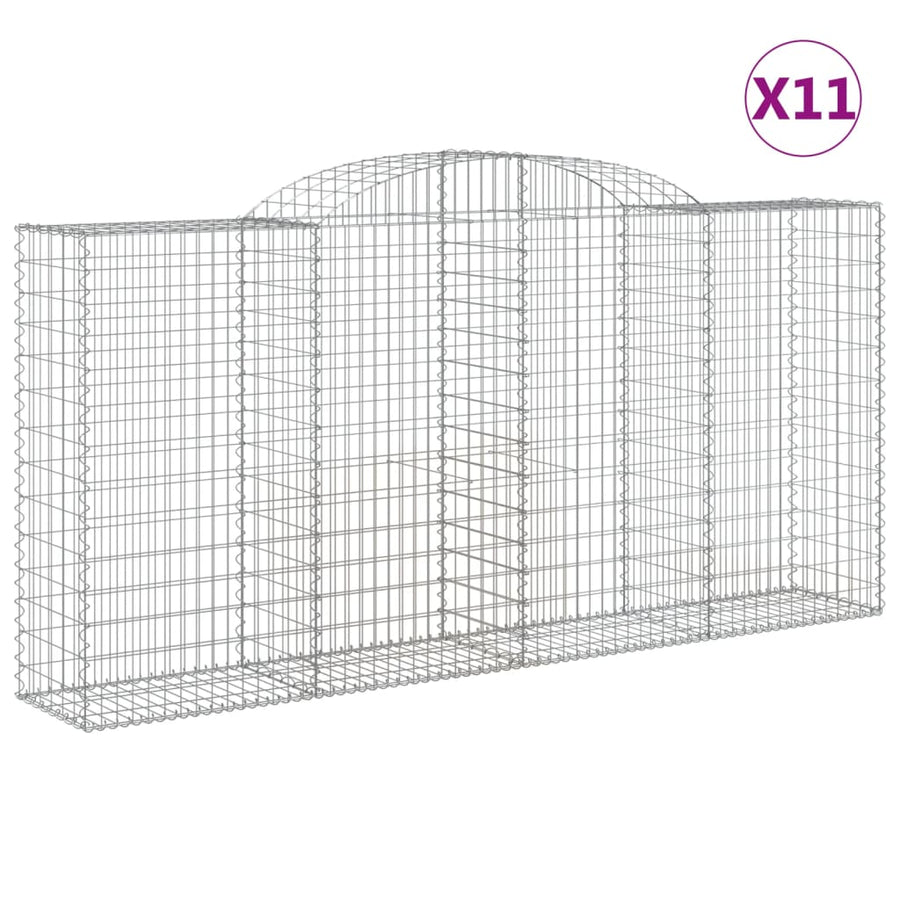 Schanskorven 11 st gewelfd 300x50x140/160 cm ijzer 11 300 x 50 x 140/160 cm