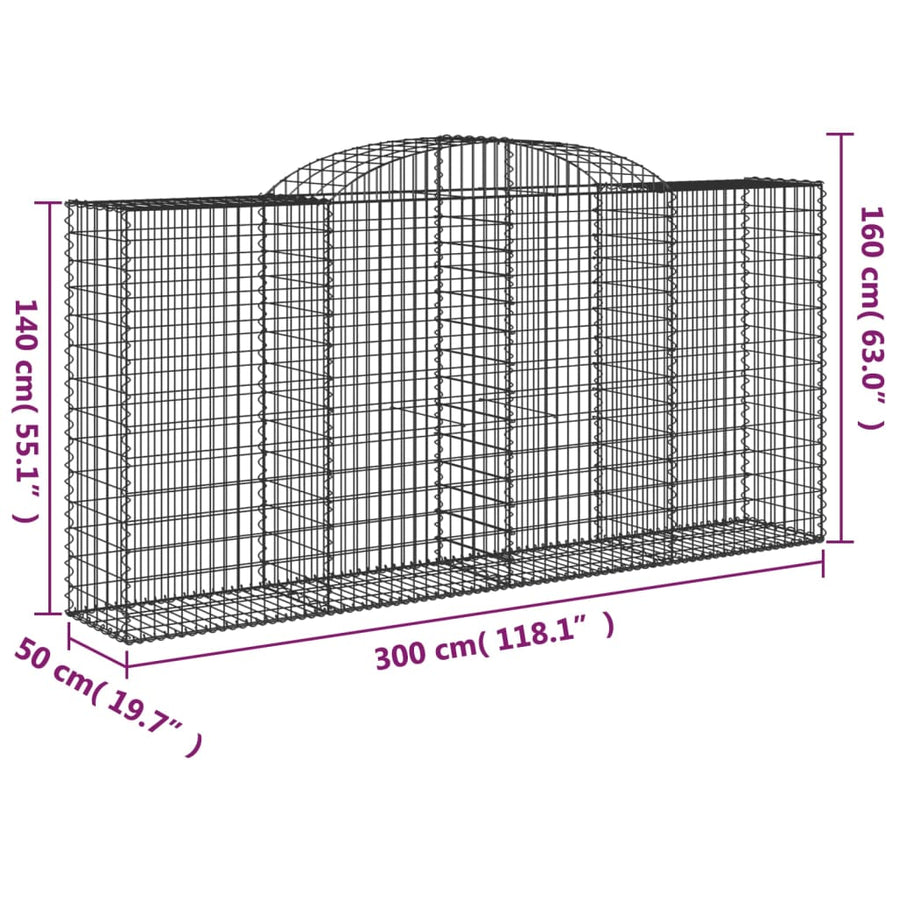 Schanskorven 11 st gewelfd 300x50x140/160 cm ijzer 11 300 x 50 x 140/160 cm