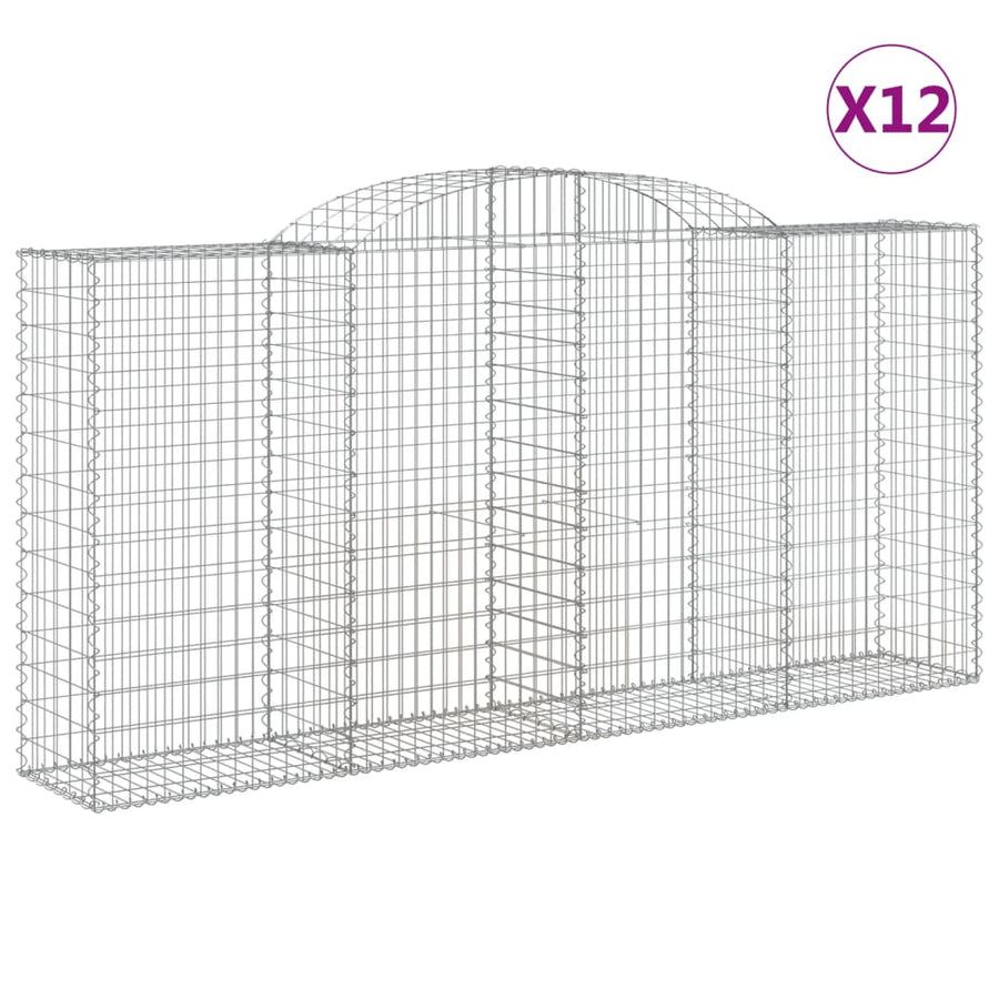 Schanskorven 12 st gewelfd 300x50x140/160 cm ijzer 12 300 x 50 x 140/160 cm
