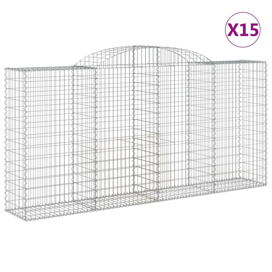 Schanskorven 15 st gewelfd 300x50x140/160 cm ijzer 15 300 x 50 x 140/160 cm