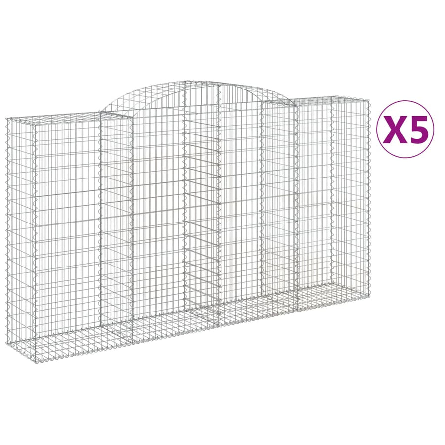 Schanskorven 5 st gewelfd 300x50x160/180 cm ijzer 5 300 x 50 x 160/180 cm