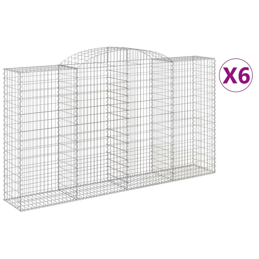Schanskorven 6 st gewelfd 300x50x160/180 cm ijzer 6 300 x 50 x 160/180 cm