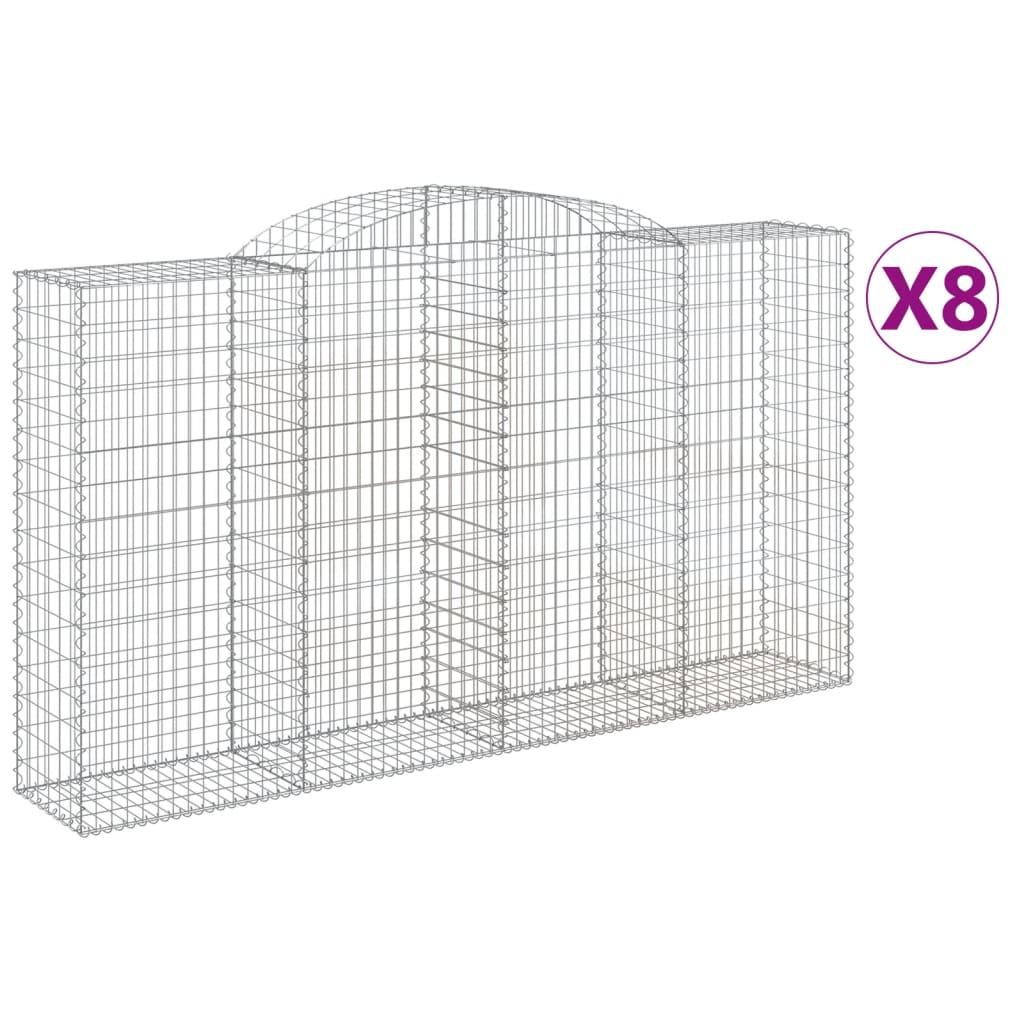 Schanskorven 8 st gewelfd 300x50x160/180 cm ijzer 8 300 x 50 x 160/180 cm
