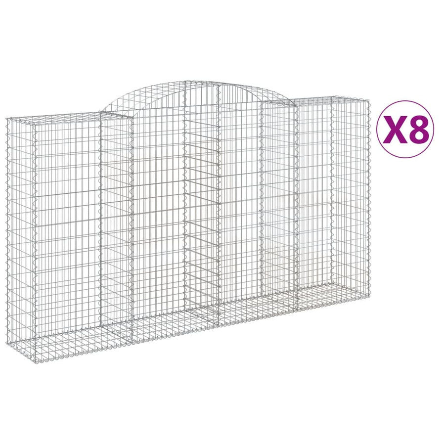 Schanskorven 8 st gewelfd 300x50x160/180 cm ijzer 8 300 x 50 x 160/180 cm