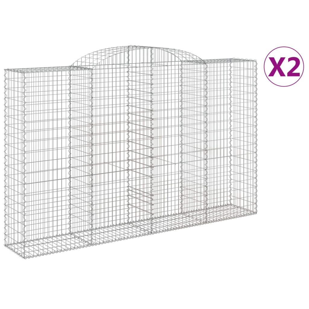 Schanskorven 2 st gewelfd 300x50x180/200 cm ijzer 2 300 x 50 x 180/200 cm