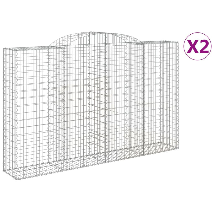 Schanskorven 2 st gewelfd 300x50x180/200 cm ijzer 2 300 x 50 x 180/200 cm