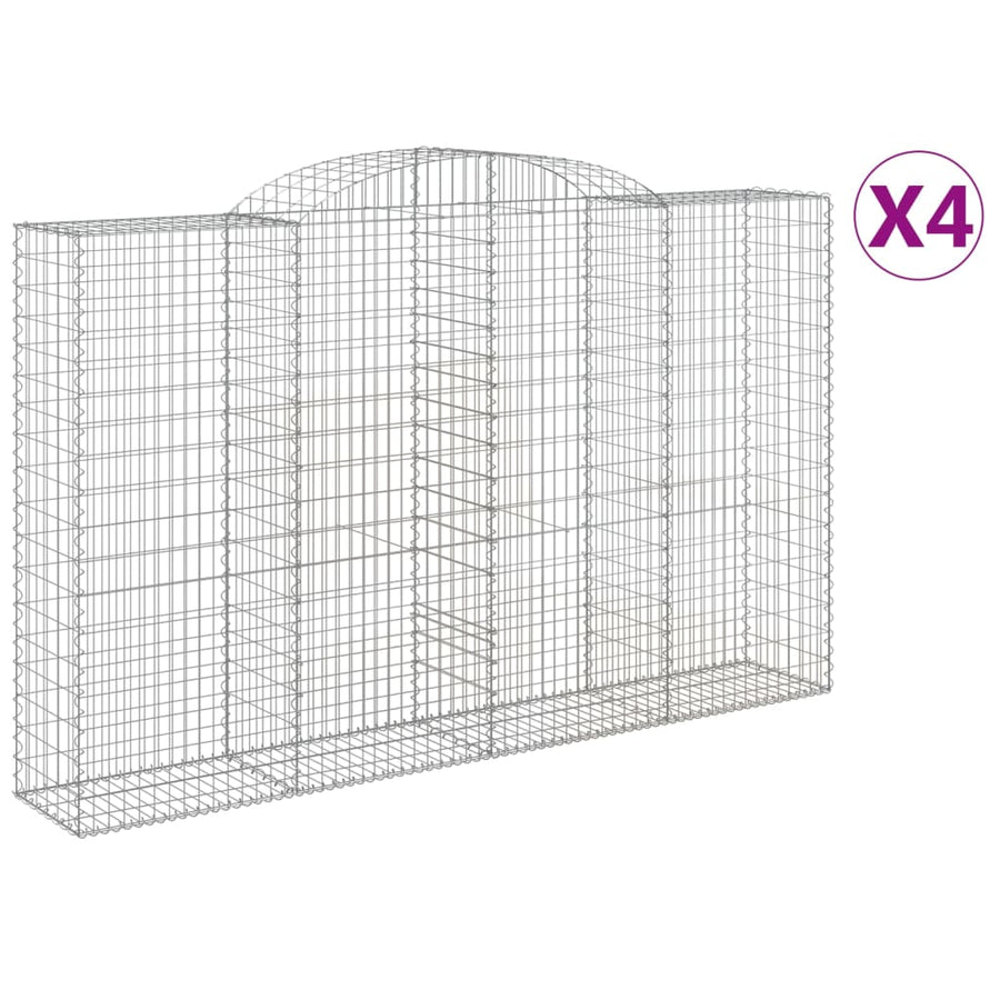 Schanskorven 4 st gewelfd 300x50x180/200 cm ijzer 4 300 x 50 x 180/200 cm