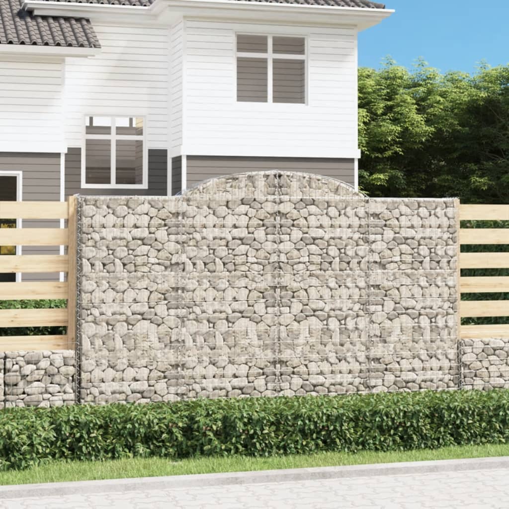 Schanskorven 5 st gewelfd 300x50x180/200 cm ijzer 5 300 x 50 x 180/200 cm