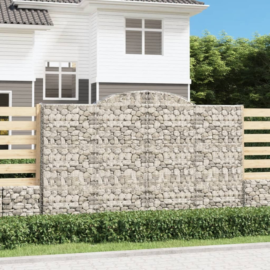 Schanskorven 5 st gewelfd 300x50x180/200 cm ijzer 5 300 x 50 x 180/200 cm