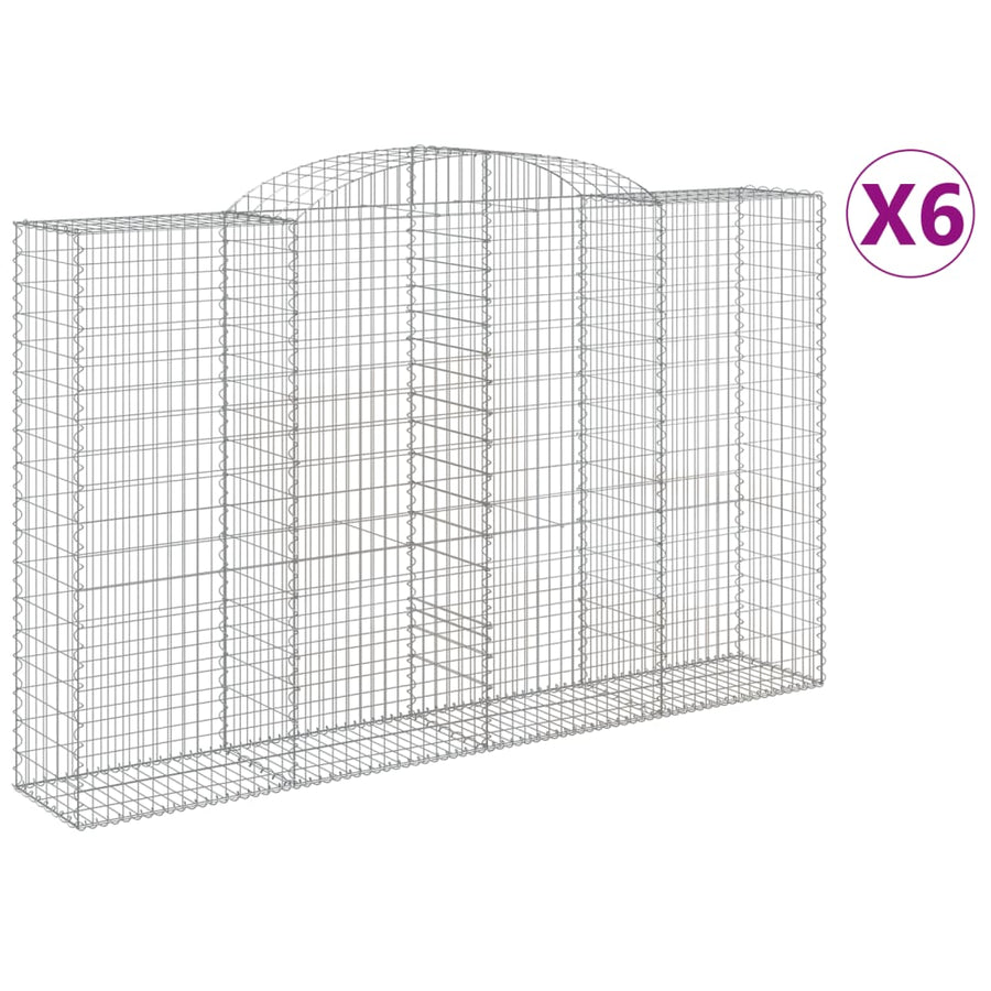 Schanskorven 6 st gewelfd 300x50x180/200 cm ijzer 6 300 x 50 x 180/200 cm