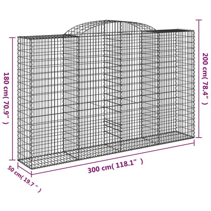 Schanskorven 6 st gewelfd 300x50x180/200 cm ijzer 6 300 x 50 x 180/200 cm