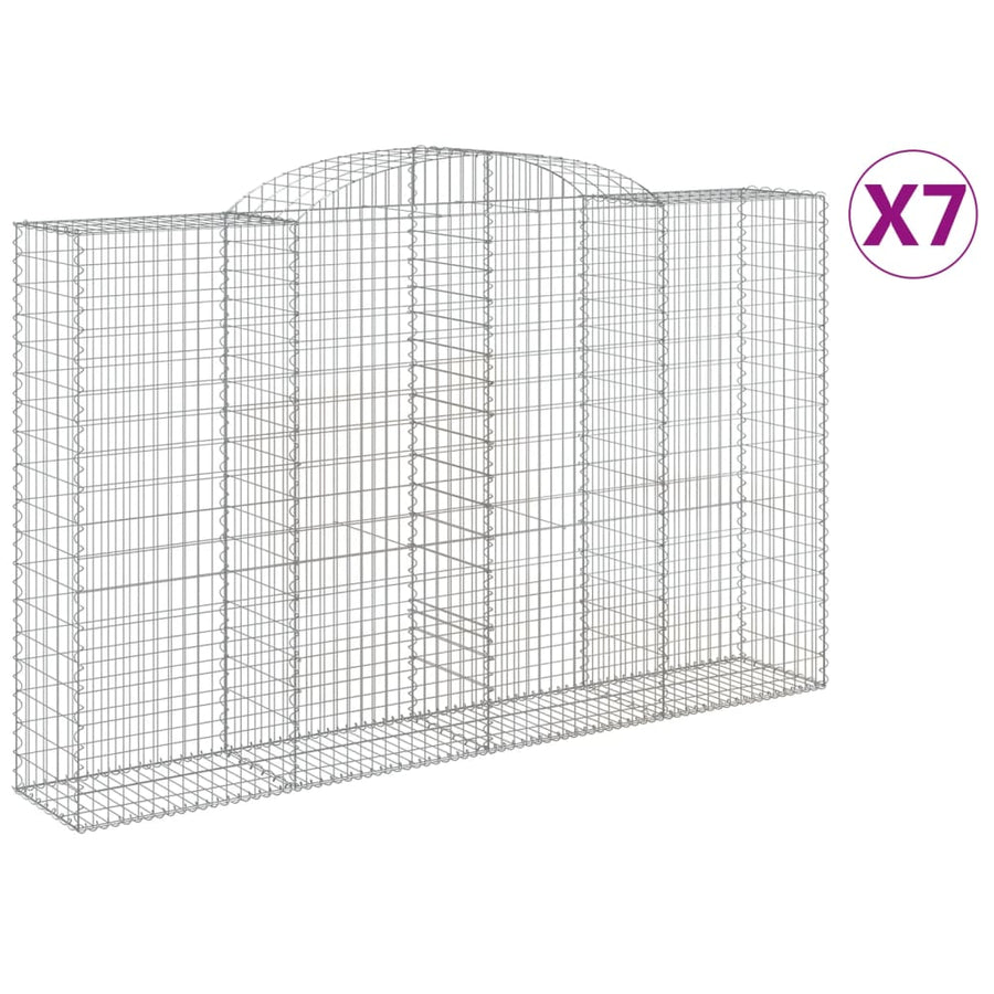Schanskorven 7 st gewelfd 300x50x180/200 cm ijzer 7 300 x 50 x 180/200 cm
