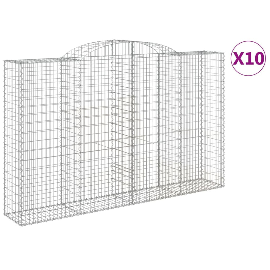 Schanskorven 10 st gewelfd 300x50x180/200 cm ijzer 10 300 x 50 x 180/200 cm