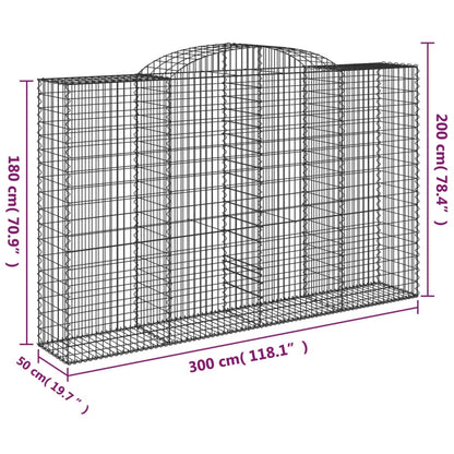 Schanskorven 11 st gewelfd 300x50x180/200 cm ijzer 11 300 x 50 x 180/200 cm