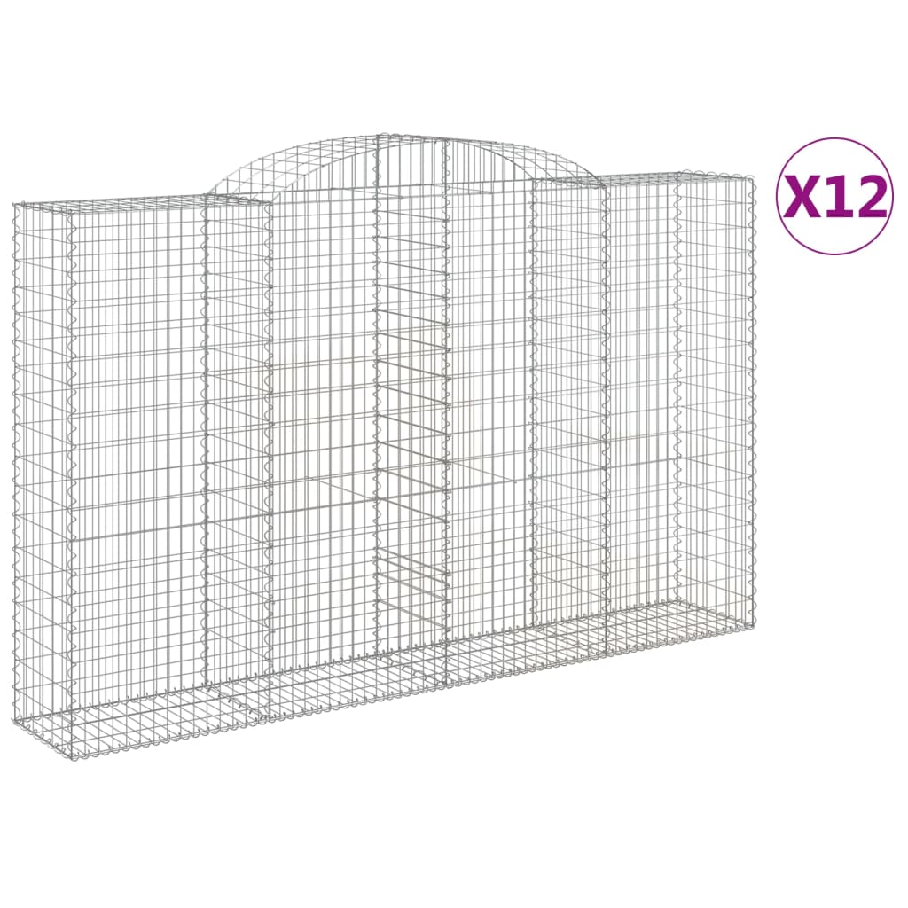 Schanskorven 12 st gewelfd 300x50x180/200 cm ijzer 12 300 x 50 x 180/200 cm
