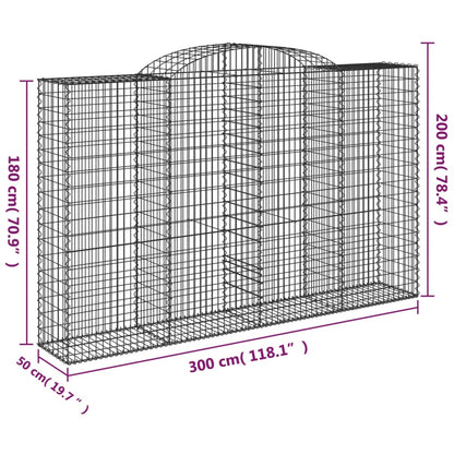 Schanskorven 12 st gewelfd 300x50x180/200 cm ijzer 12 300 x 50 x 180/200 cm
