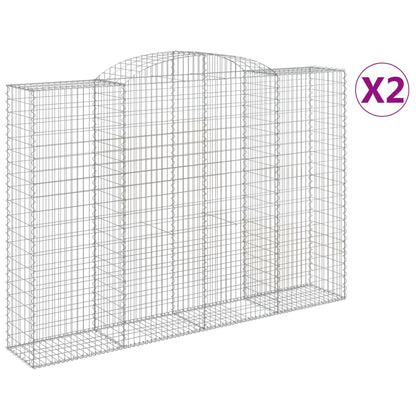 Schanskorven 2 st gewelfd 300x50x200/220 cm ijzer 2 300 x 50 x 200/220 cm