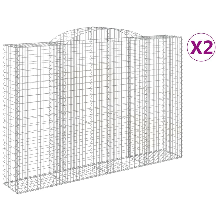 Schanskorven 2 st gewelfd 300x50x200/220 cm ijzer 2 300 x 50 x 200/220 cm