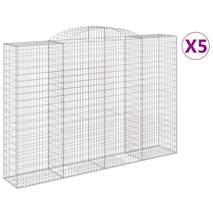Schanskorven 5 st gewelfd 300x50x200/220 cm ijzer 5 300 x 50 x 200/220 cm