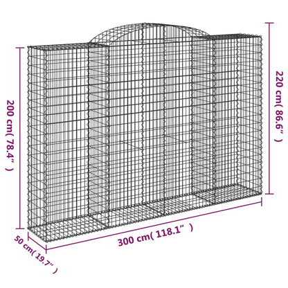 Schanskorven 5 st gewelfd 300x50x200/220 cm ijzer 5 300 x 50 x 200/220 cm