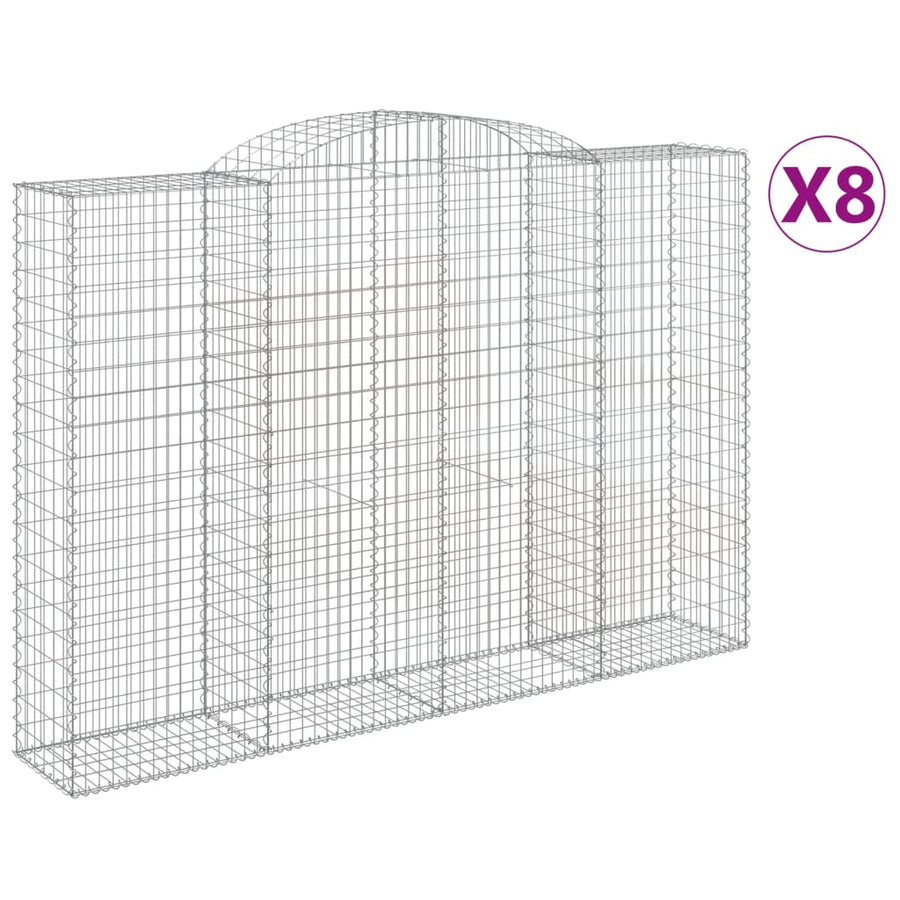 Schanskorven 8 st gewelfd 300x50x200/220 cm ijzer 8 300 x 50 x 200/220 cm