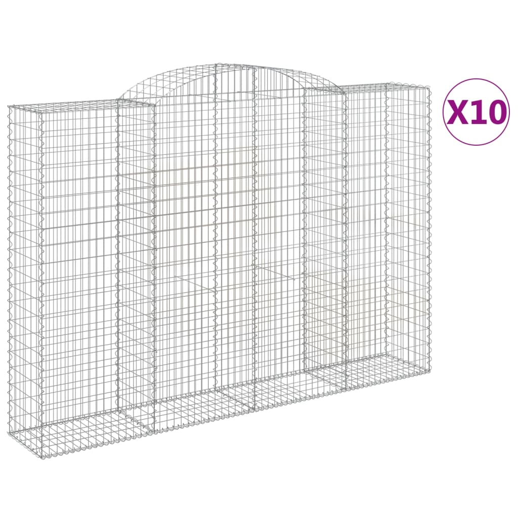 Schanskorven 10 st gewelfd 300x50x200/220 cm ijzer 10 300 x 50 x 200/220 cm